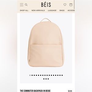 BEIS COMMUTER BACKPACK IN BEIGE